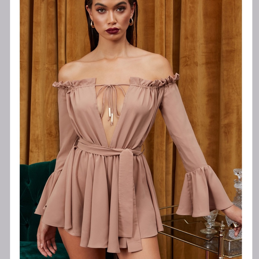 Oh Polly playsuit In coffee